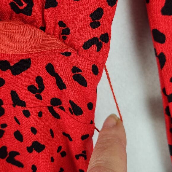 Dark Pink London ASOS Red Butterfly Print Women’s Dress Ruffled US SZ 6 EUC - Picture 8 of 16